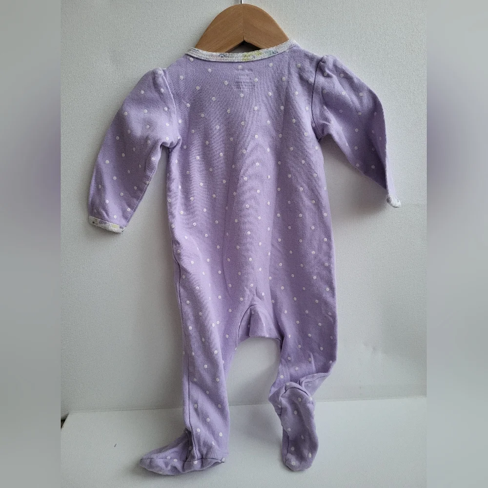 6m Carter's Lavender Baby Footie with Floral Accents
